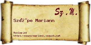 Szépe Mariann névjegykártya